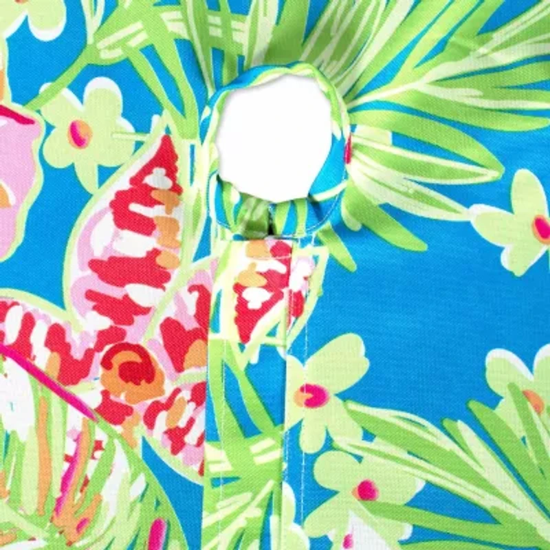 Design Imports Summer Floral Outdoor  With Zipper Tablecloth