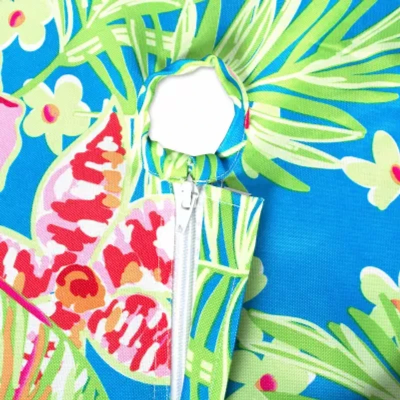 Design Imports Summer Floral Outdoor  With Zipper Tablecloth