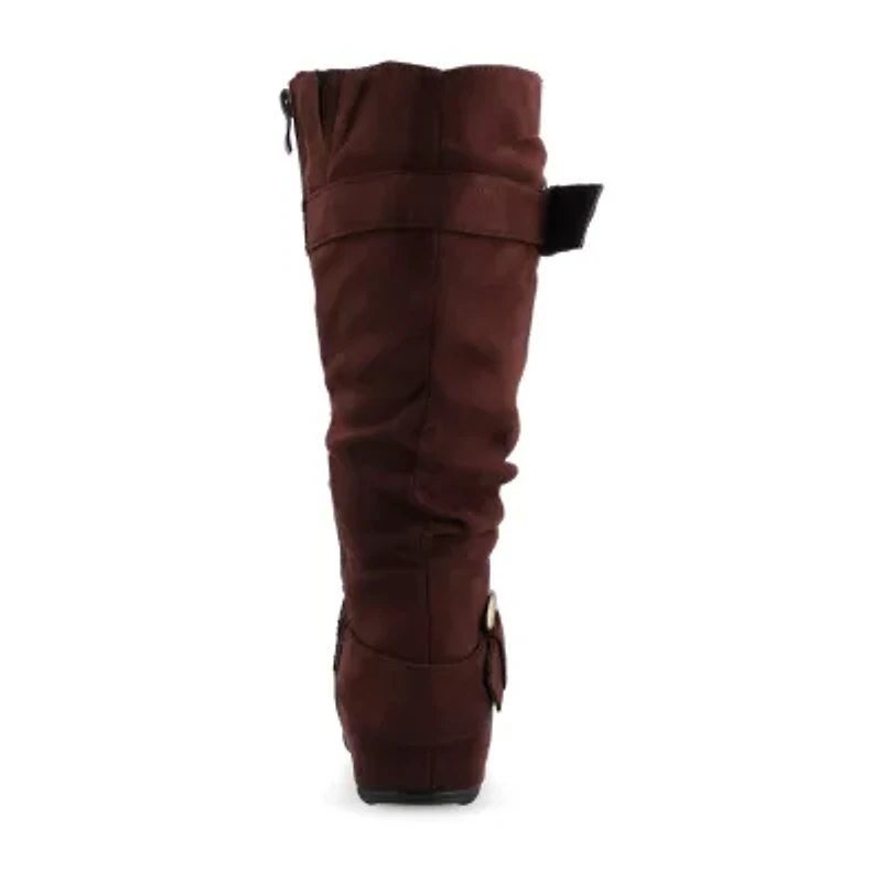 Journee Collection Womens Extra Wide Calf Block Heel Riding Boots