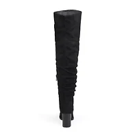 Journee Collection Womens Kaison Wide Calf Stacked Heel Over the Knee Boots