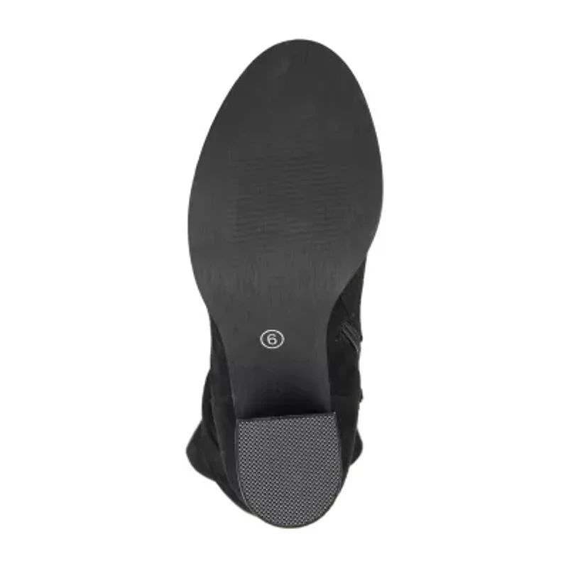 Journee Collection Womens Kaison Wide Calf Stacked Heel Over the Knee Boots