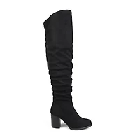 Journee Collection Womens Kaison Stacked Heel Over the Knee Boots
