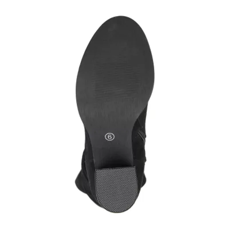 Journee Collection Womens Kaison Wide Calf Stacked Heel Over the Knee Boots