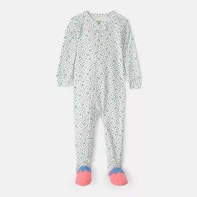 Carter's Baby Girls Footed Round Neck Long Sleeve One Piece Pajama