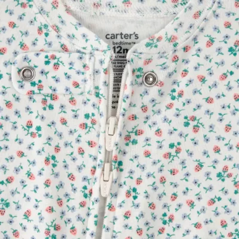 Carter's Baby Girls Footed Round Neck Long Sleeve One Piece Pajama