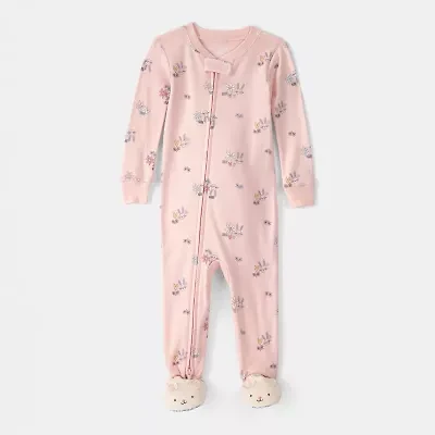 Carter's Baby Girls Footed Round Neck Long Sleeve One Piece Pajama