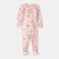 Carter's Baby Girls Footed Round Neck Long Sleeve One Piece Pajama