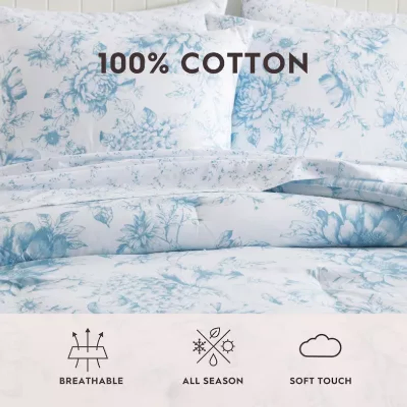 Laura Ashley Delphine Queen 3-pc. Easy Care Comforter Set