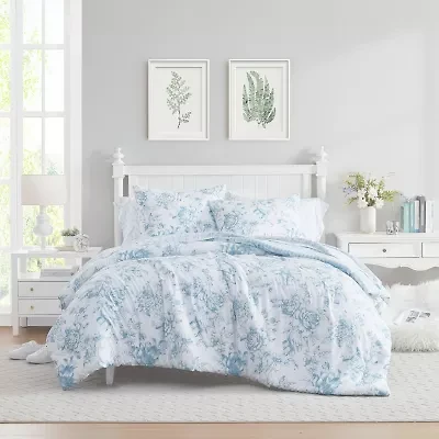 Laura Ashley Delphine Queen 3-pc. Easy Care Comforter Set