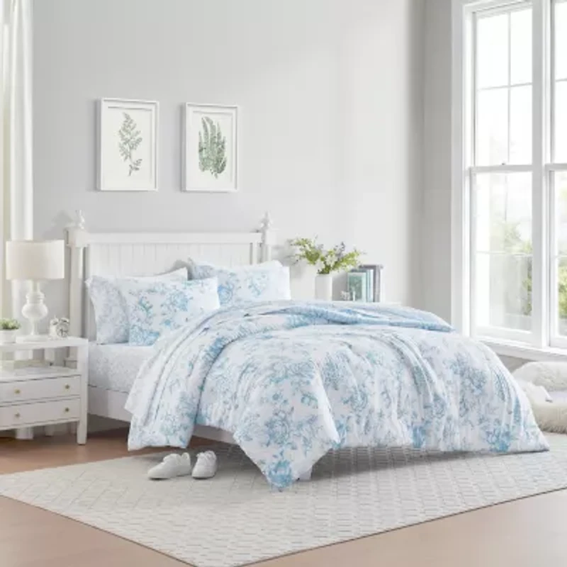 Laura Ashley Delphine Queen 3-pc. Easy Care Comforter Set