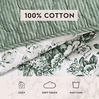 Laura Ashley Toile Delight Easy Care Quilt Set