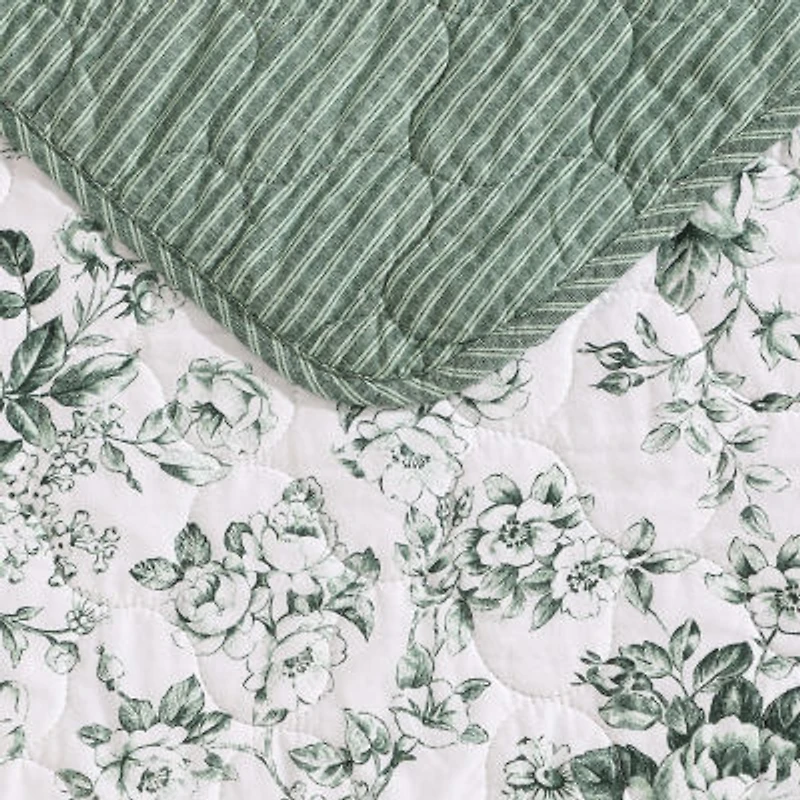 Laura Ashley Toile Delight Easy Care Quilt Set