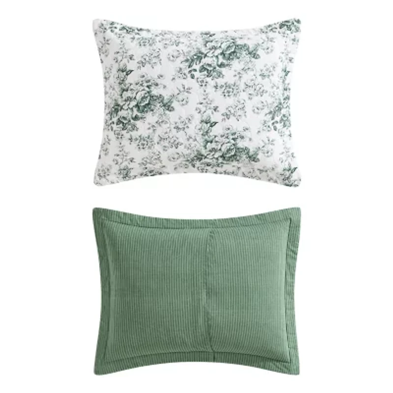 Laura Ashley Toile Delight Easy Care Quilt Set