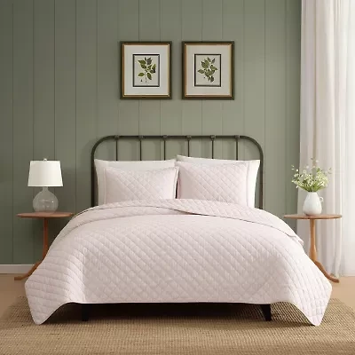 Laura Ashley Tessas Stripe Easy Care Quilt Set