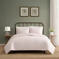 Laura Ashley Tessas Stripe Easy Care Quilt Set