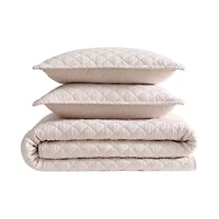 Laura Ashley Tessas Stripe Easy Care Quilt Set