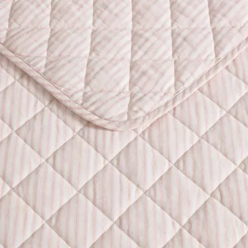 Laura Ashley Tessas Stripe Easy Care Quilt Set