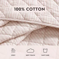 Laura Ashley Tessas Stripe Easy Care Quilt Set