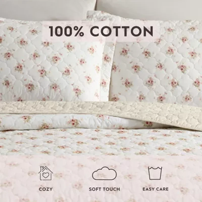 Laura Ashley Dorrie Easy Care Quilt Set