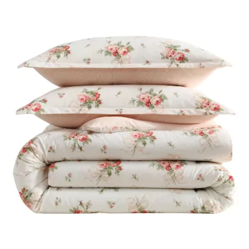 Laura Ashley Ribbon Bouquet Easy Care Comforter Set