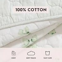 Laura Ashley Bouncy Bows Easy Care Quilt Set