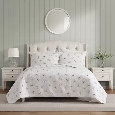 Laura Ashley Bouncy Bows Easy Care Quilt Set