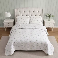 Laura Ashley Bouncy Bows Easy Care Quilt Set