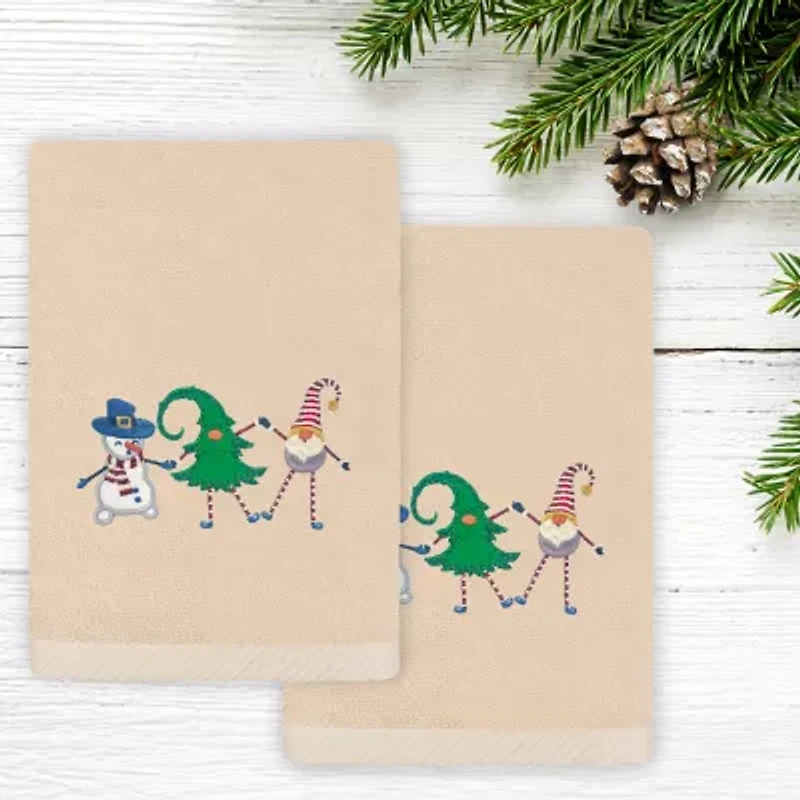 Linum Home Textiles Christmas Frolic Embroidered 2-pc. Hand Towel