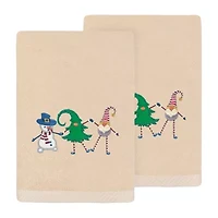 Linum Home Textiles Christmas Frolic Embroidered 2-pc. Hand Towel