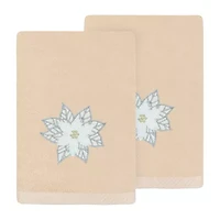 Linum Home Textiles Christmas Blossom Embroidered 2-pc. Hand Towel