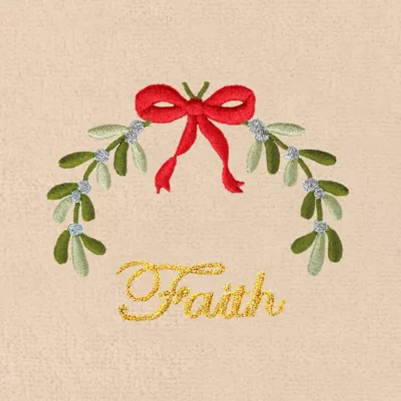 Linum Home Textiles Christmas Ideals Embroidered 2-pc. Hand Towel