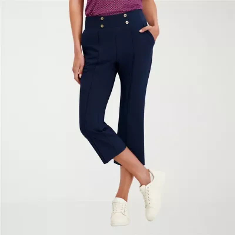 Stella Parker Womens Ankle Mid Rise Cropped Pant