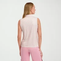 Stella Parker Womens Sleeveless Mock Neck Top