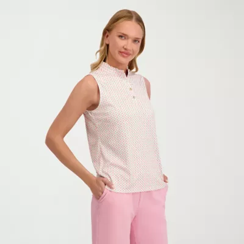 Stella Parker Womens Sleeveless Mock Neck Top