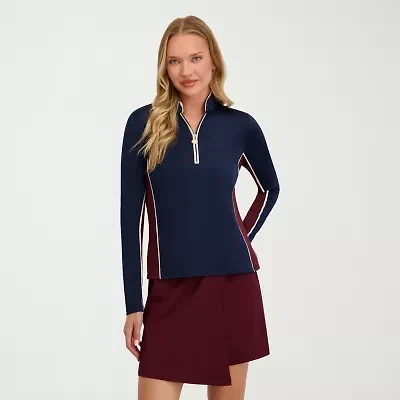 Stella Parker Womens Long Sleeve Quarter-Zip Pullover
