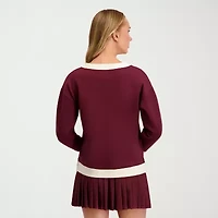 Stella Parker Womens V Neck Long Sleeve Sweatshirt