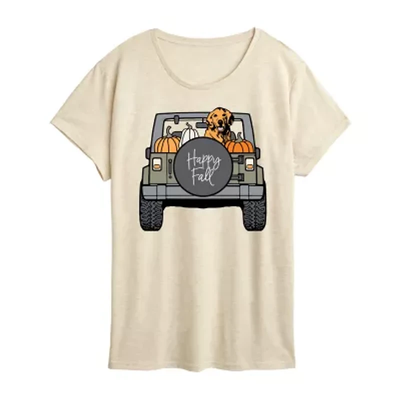 Fall Off Road Vehicle Womens Crew Neck Short Sleeve Regular Fit Graphic T-Shirt