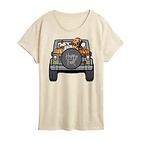 Fall Off Road Vehicle Womens Crew Neck Short Sleeve Regular Fit Graphic T-Shirt