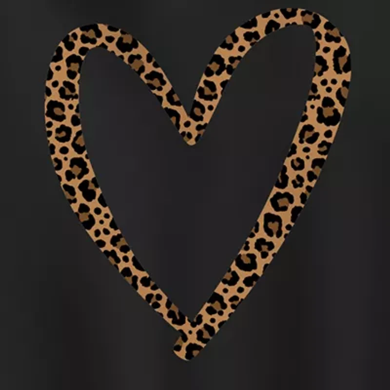 Leopard Heart Womens Long Sleeve Hoodie