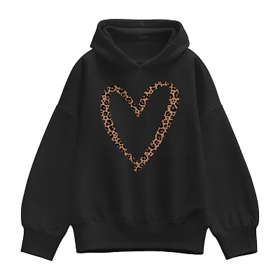 Leopard Heart Womens Long Sleeve Hoodie