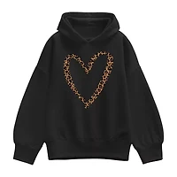 Leopard Heart Womens Long Sleeve Hoodie