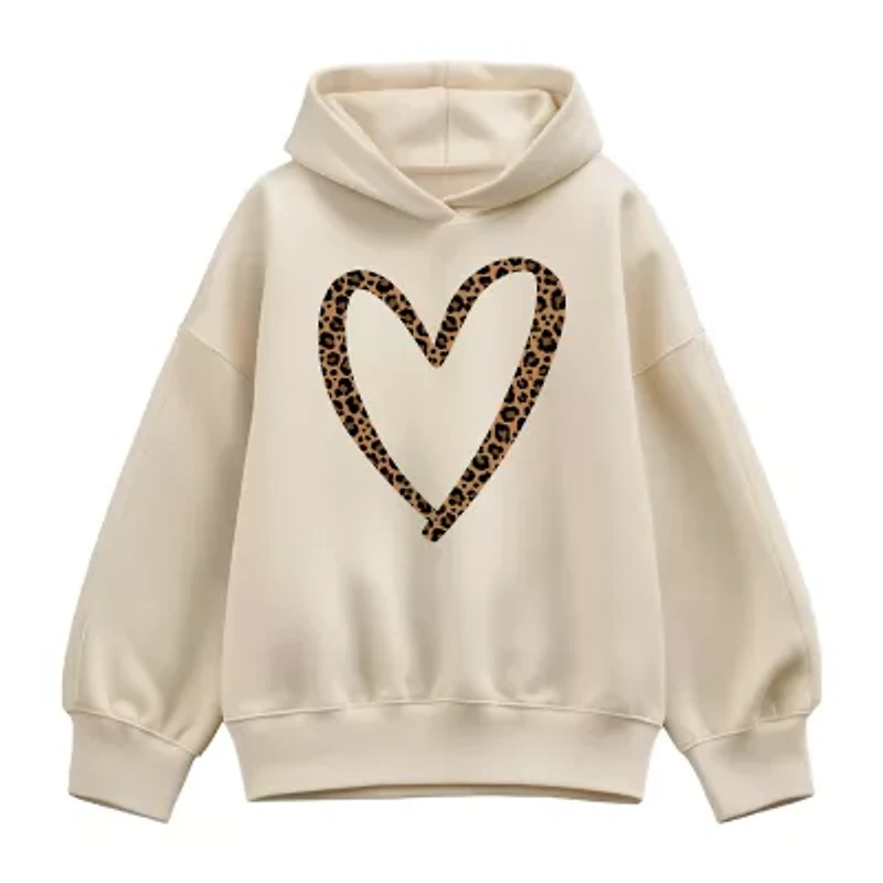 Leopard Heart Womens Long Sleeve Hoodie