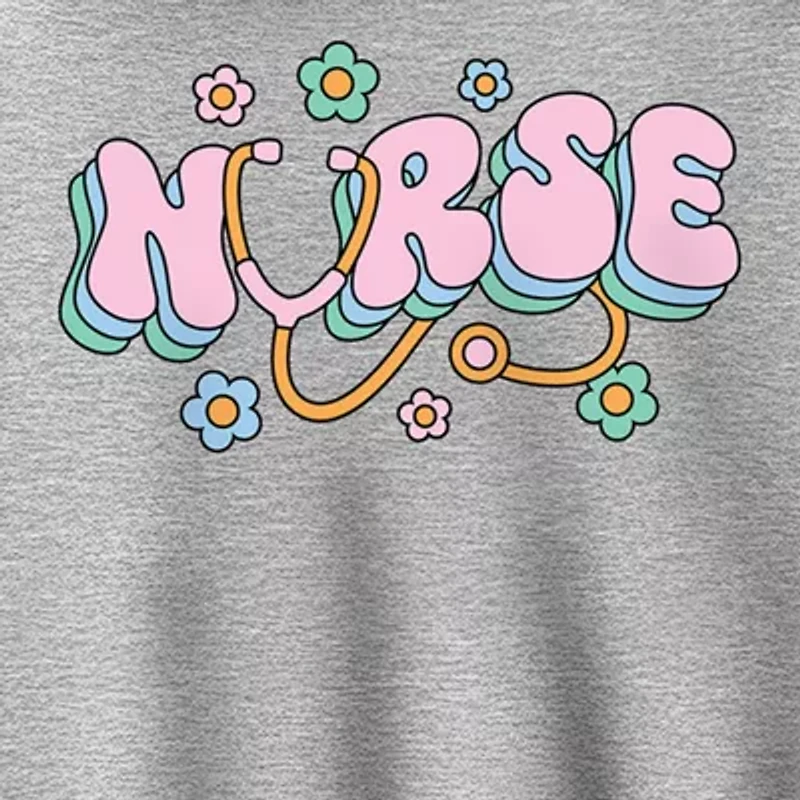 Nurse Flowers Womens Long Sleeve Hoodie