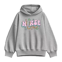 Nurse Flowers Womens Long Sleeve Hoodie