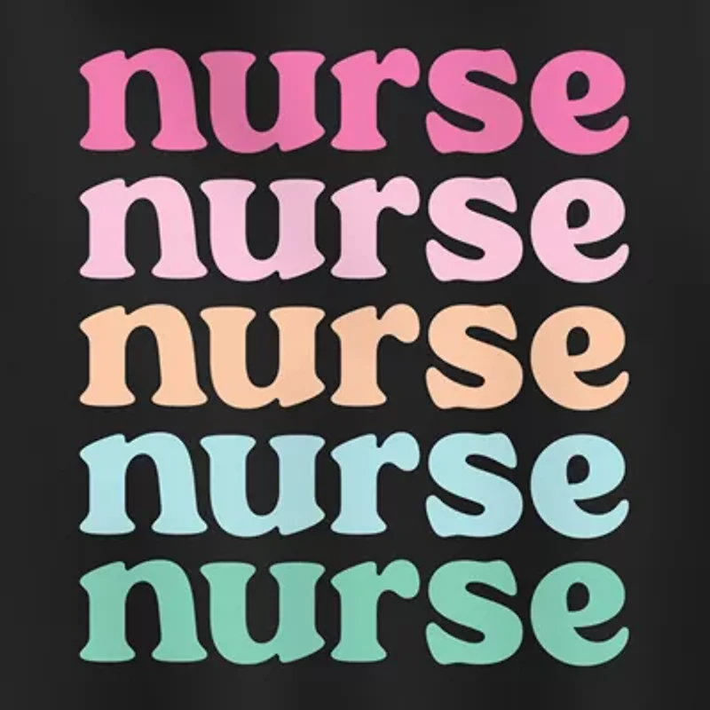 Nurse Stacked Womens Long Sleeve Hoodie