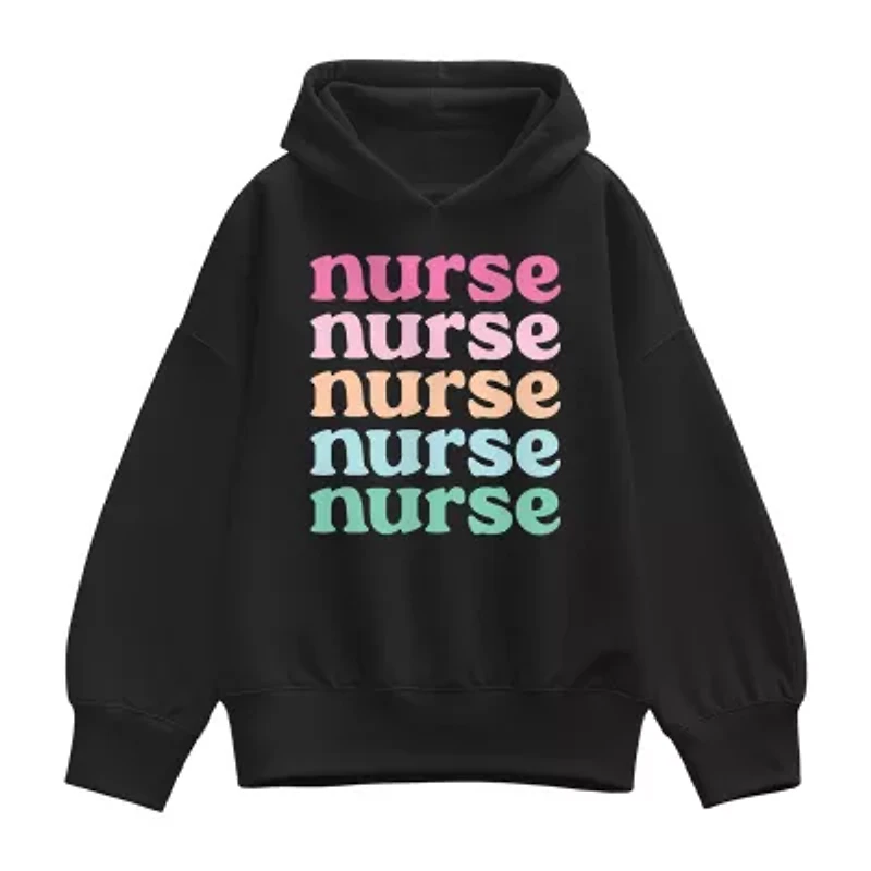 Nurse Stacked Womens Long Sleeve Hoodie