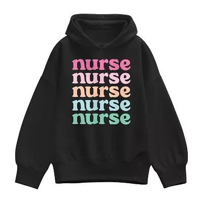Nurse Stacked Womens Long Sleeve Hoodie