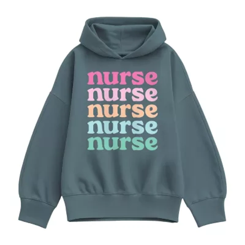 Nurse Stacked Womens Long Sleeve Hoodie