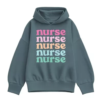 Nurse Stacked Womens Long Sleeve Hoodie
