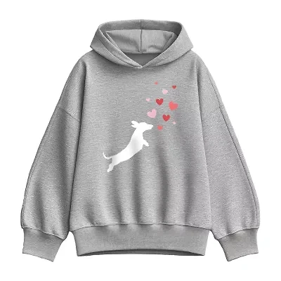 Dachsund Hearts Womens Long Sleeve Hoodie